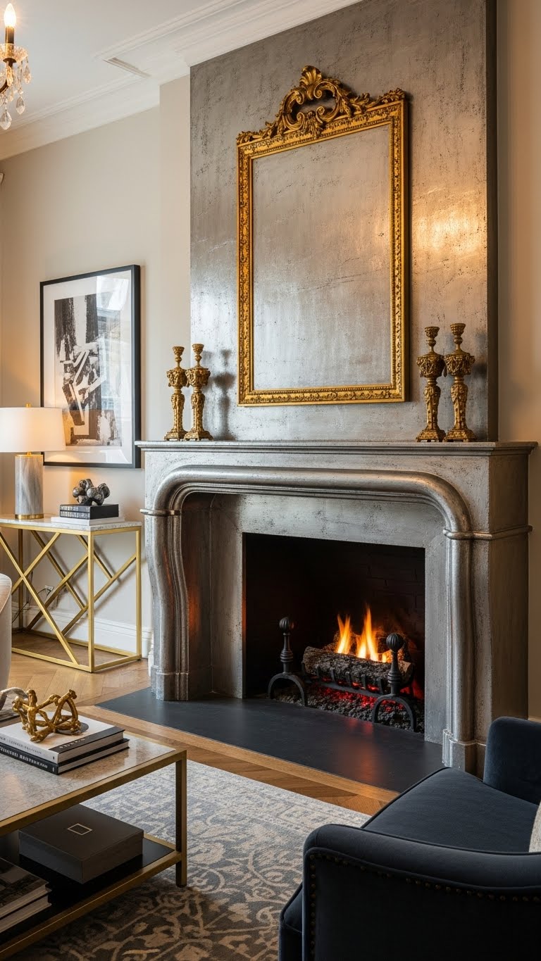 13. Luxe Glamour with Metallic Plaster Finishes