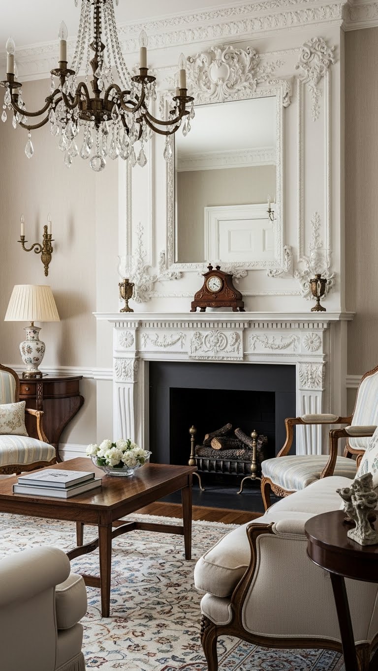 15. Traditional Elegance with Ornate Plaster Molding