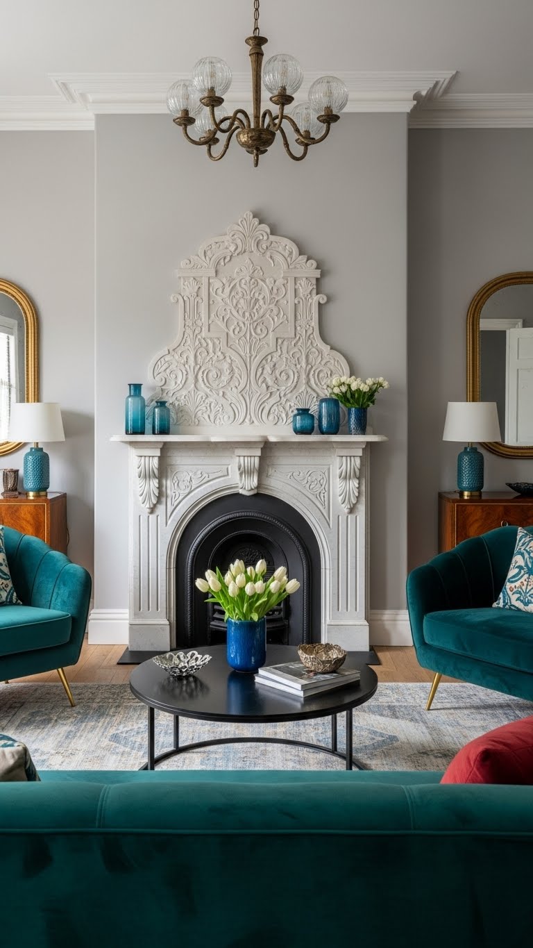 20. Art Deco-Inspired Plaster Fireplaces for Vintage Glam
