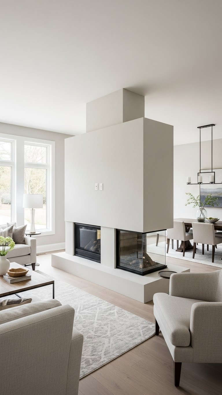 6. Fireplace as a Room Divider